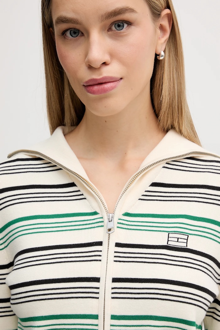 Πλεκτή ζακέτα Tommy Hilfiger μπεζ WW0WW48439