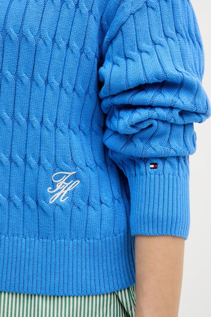 Bavlněný svetr Tommy Hilfiger WW0WW47643 modrá