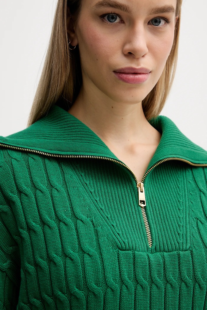 Bavlněný svetr Tommy Hilfiger zelená WW0WW47643