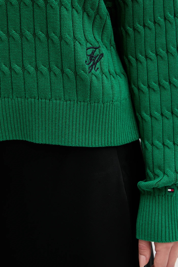 Bavlněný svetr Tommy Hilfiger WW0WW47643 zelená