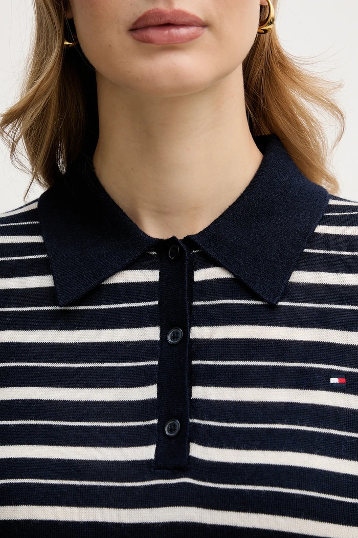 Tommy Hilfiger sweter z dodatkiem wełny WW0WW48450 granatowy