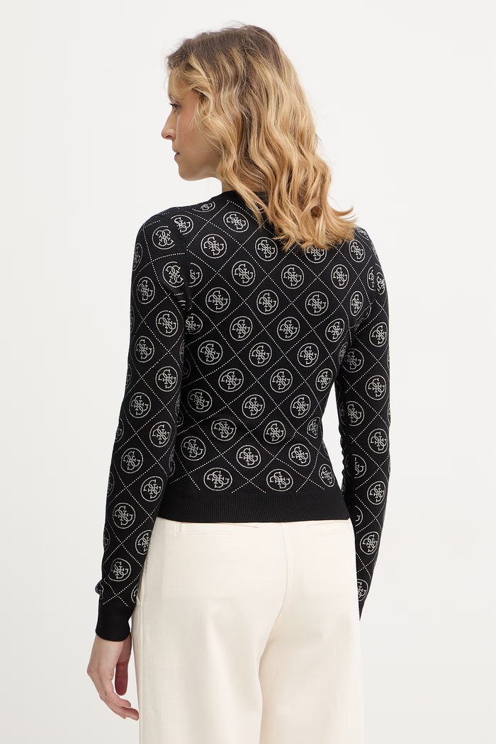 Odzież Guess sweter z domieszką wełny 4G W6RR66.Z3JD2 czarny