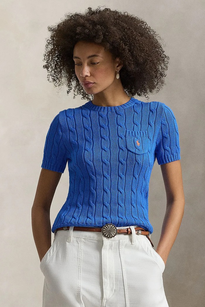 Polo Ralph Lauren sveter dámsky bavlnený bavlna modrá 211971873