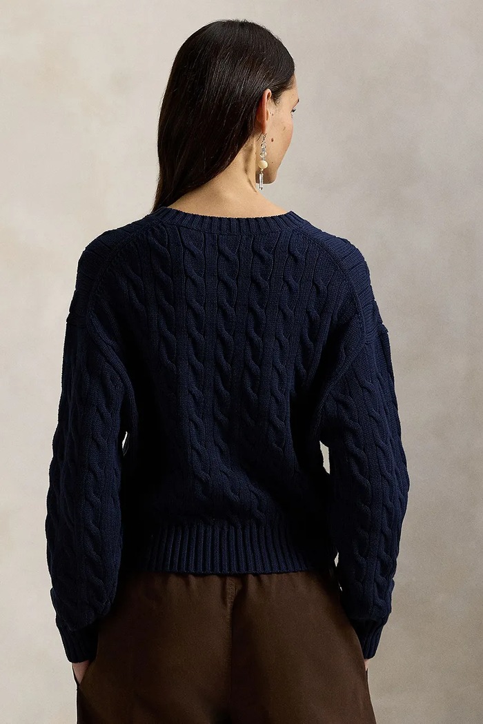 Βαμβακερό πουλόβερ Polo Ralph Lauren 211A96245 σκούρο μπλε SS26