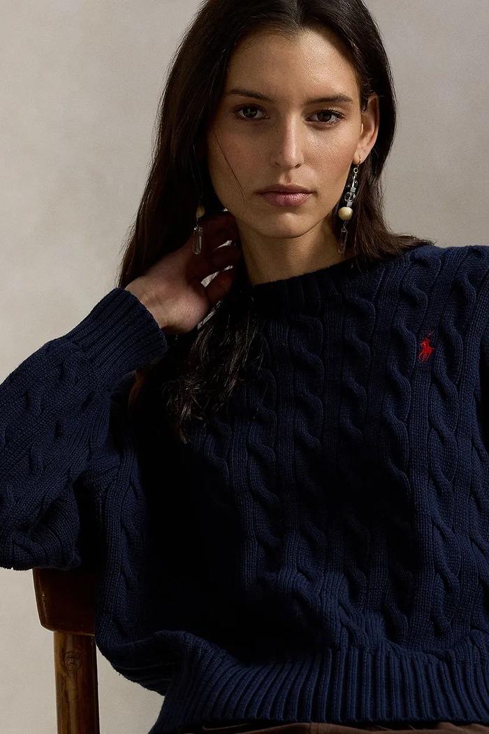 Βαμβακερό πουλόβερ Polo Ralph Lauren σκούρο μπλε 211A96245