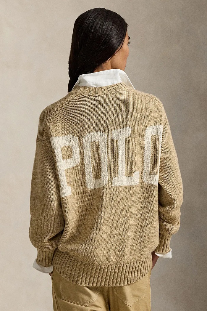 Βαμβακερό πουλόβερ Polo Ralph Lauren 211A96252 καφέ SS26