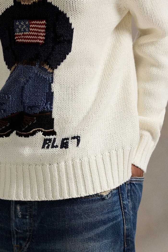 Πουλόβερ με προσθήκη λινού Polo Ralph Lauren μπεζ 211A96253