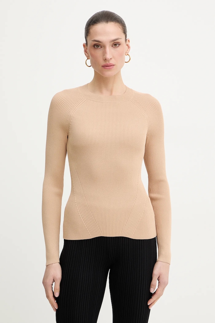 Pulover Armani Exchange okrugli bež XW001883.AF10352