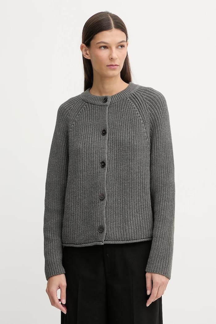 Marc O'Polo cardigan din bumbac uni gri 5000010597