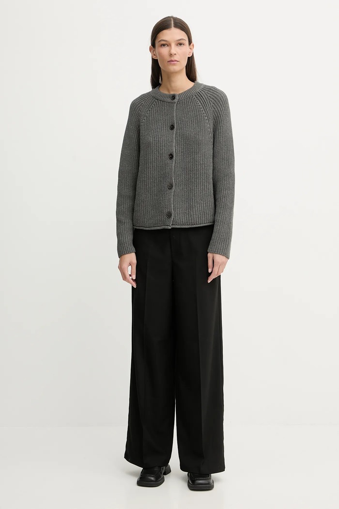 Marc O'Polo cardigan din bumbac 5000010597 gri SS26