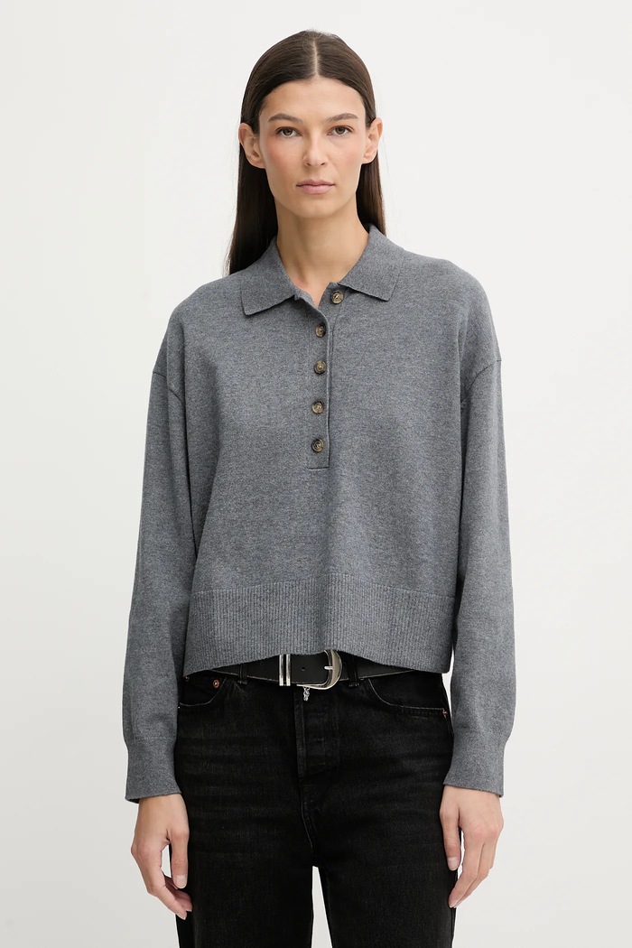 Marc O'Polo pulover fixat gri 5000007502