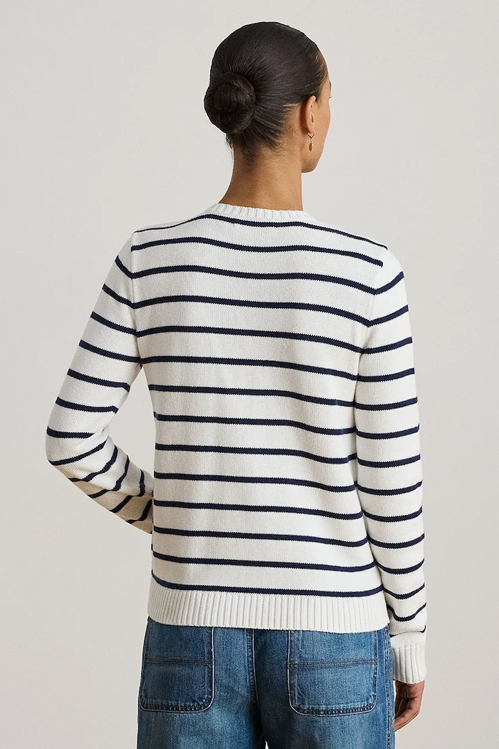 Bavlněný kardigan Lauren Ralph Lauren 200P03495 námořnická modř SS26