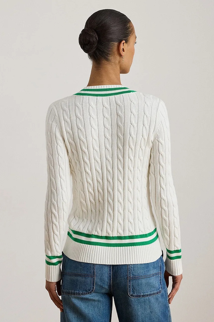 Lauren Ralph Lauren sweter bawełniany 200P07026 biały SS26