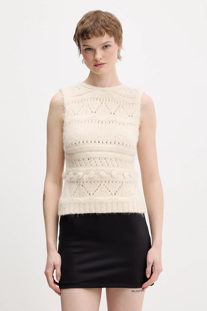 The Ragged Priest cardigan grosime medie bej RPAW251018KW