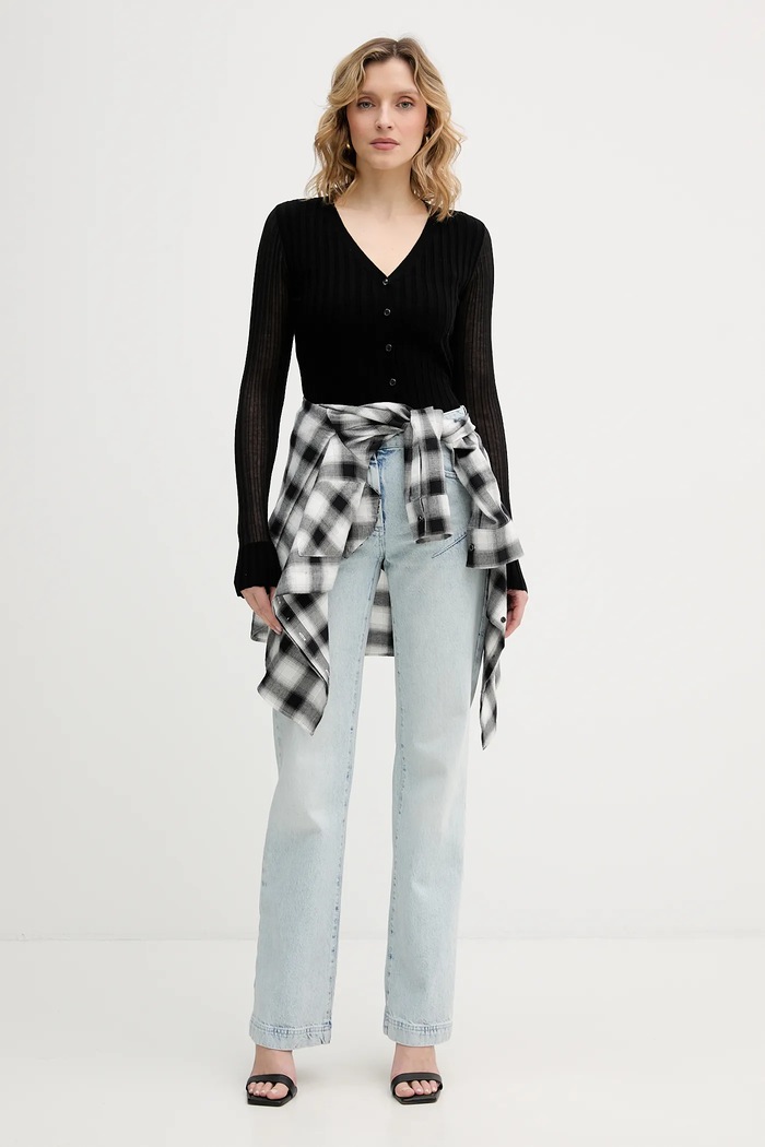 Pinko gyapjú kardigán 106321.A34B fekete SS26