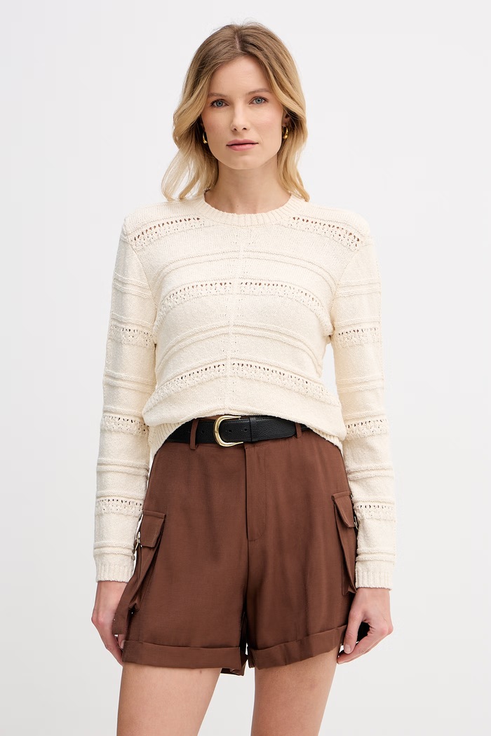 Hoss Intropia sweter damski bawełniany beżowy 6383671