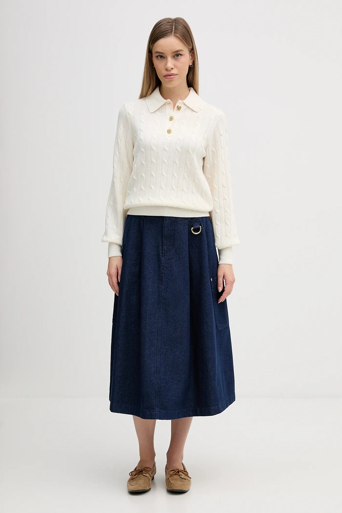 Svetr s příměsí vlny Barbour Evie LKN1730 béžová SS26