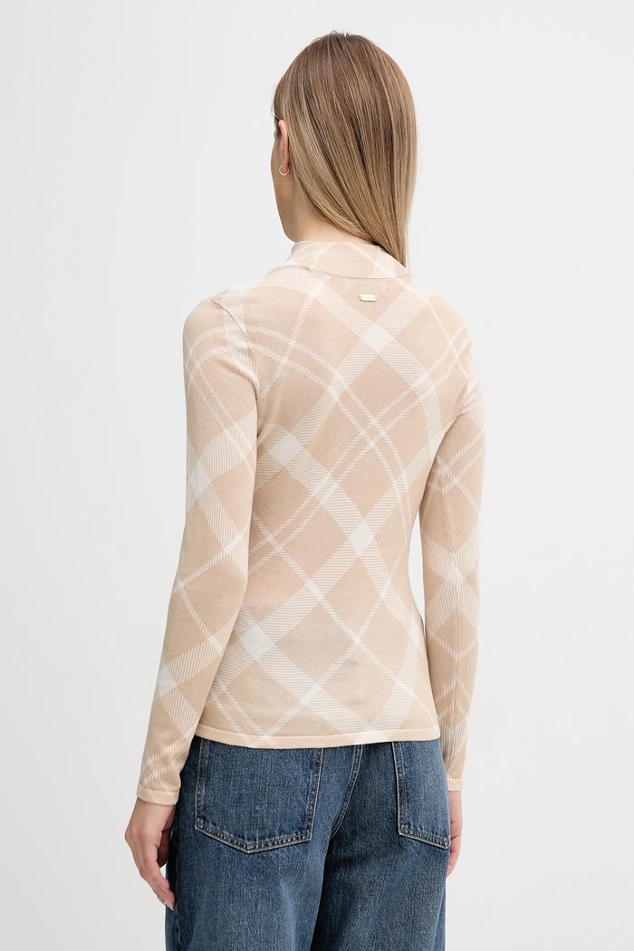 Oblečení Bavlněný svetr Barbour Savannah LKN1731 béžová