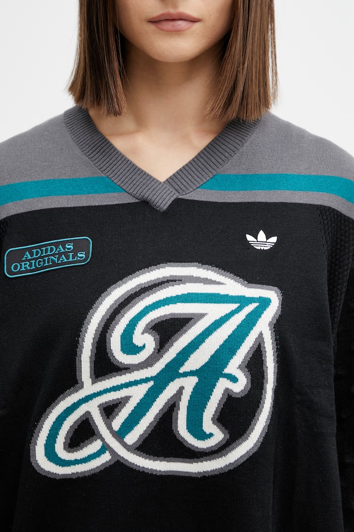 adidas Originals pulover cu amestec de lână de femei gri KS6459.