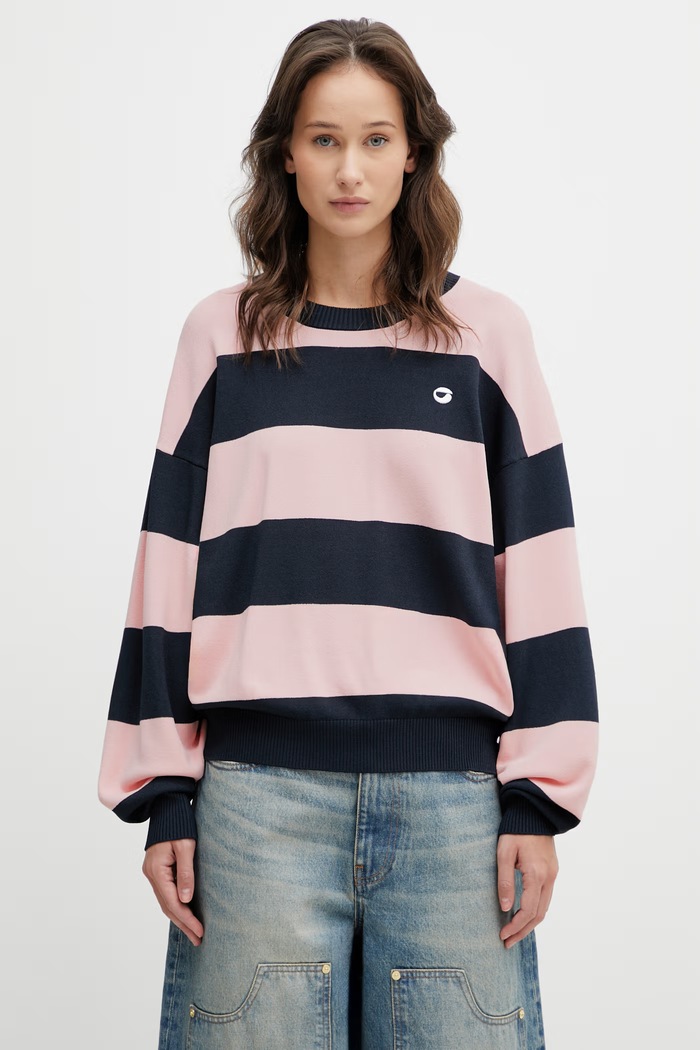 Coperni maglione Striped stampa all-over rosa COPML134SY3010