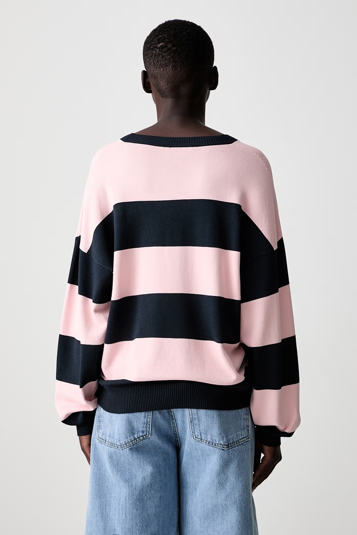 Abbigliamento Coperni Striped maglione con viscosa da donna COPML134SY3010 rosa