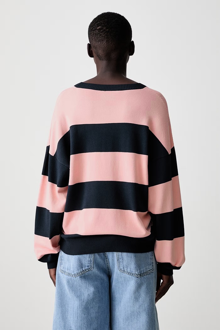 Дрехи Coperni Striped пуловер с вискоза дамски COPML134SY3010 розов