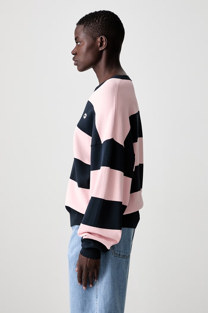 Coperni Striped maglione con viscosa da donna rosa COPML134SY3010