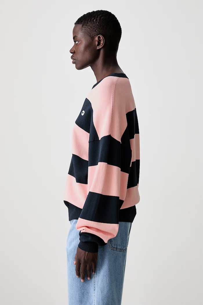 Coperni Striped пуловер с вискоза дамски розов COPML134SY3010