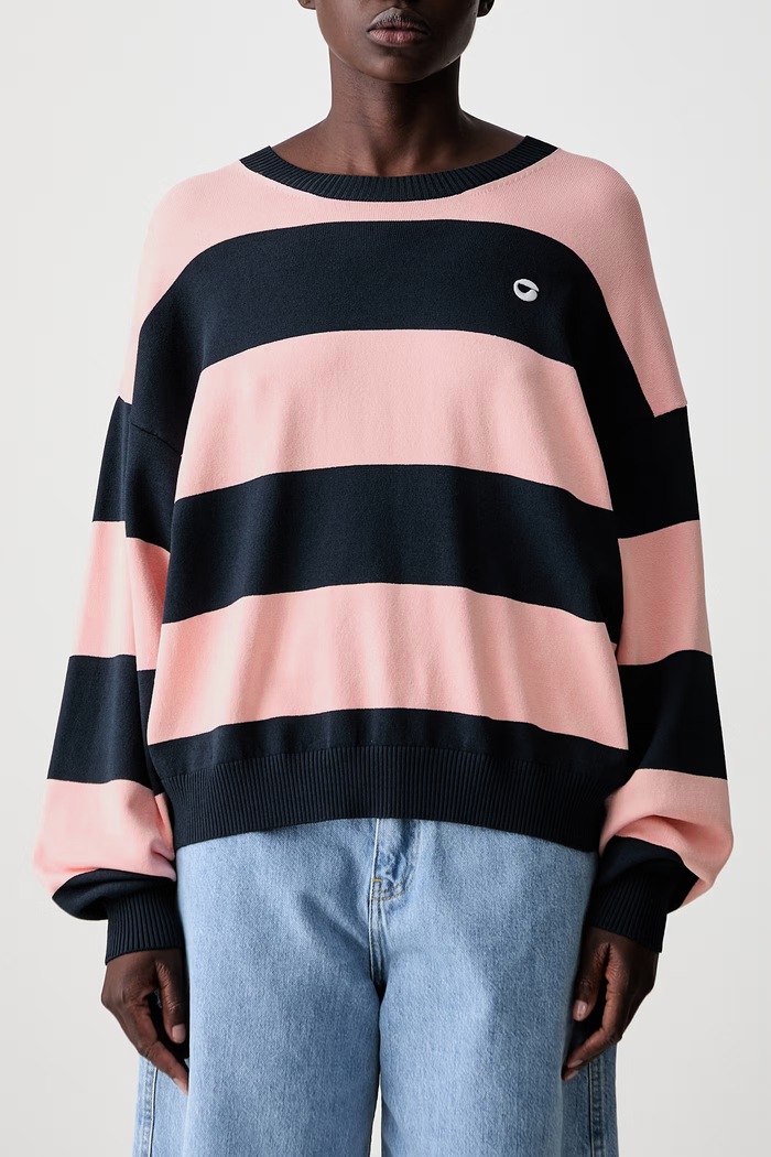 Coperni Striped пуловер с вискоза дамски COPML134SY3010 розов