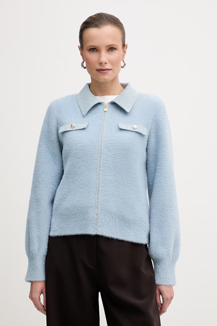 Morgan cardigan grosime medie albastru MDOMO