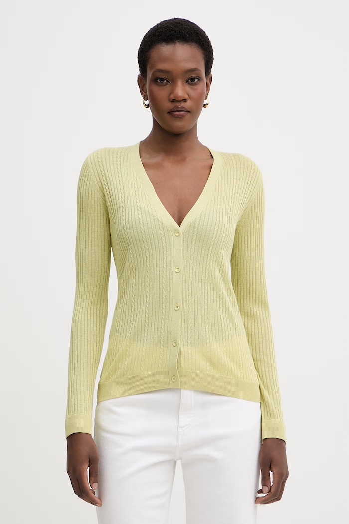Liu Jo cardigan pentru femei, cu vâscoză verde WA6291.MS46J