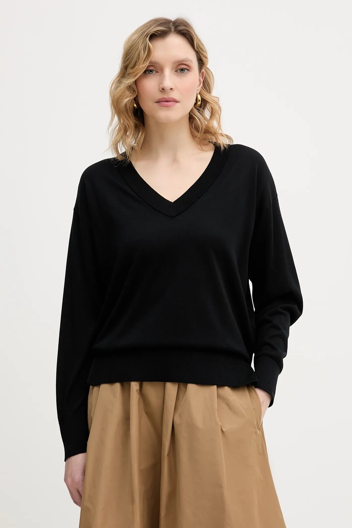 Marella pulóver POLO sima fekete 2613361154200