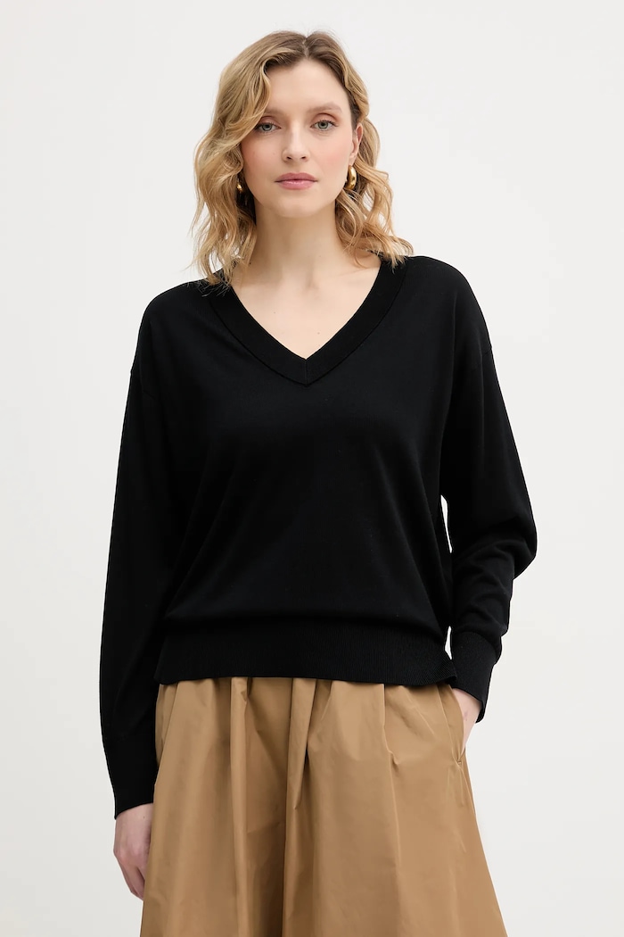 Marella pulóver POLO sima fekete 2613361154200