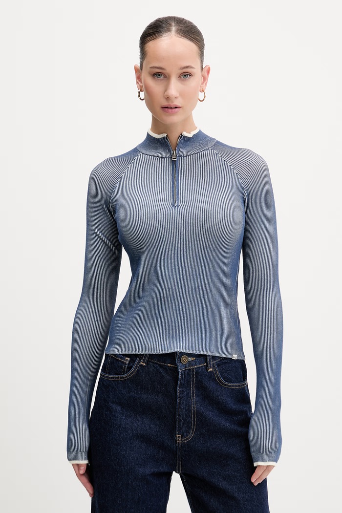 Пуловер Guess Jeans със закопчаване син W6RR19.Z3P32