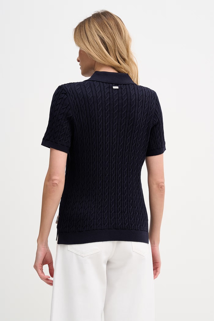 Oblačila Barbour pulover ženski bombažen Hartland LKN1631 mornarsko modra