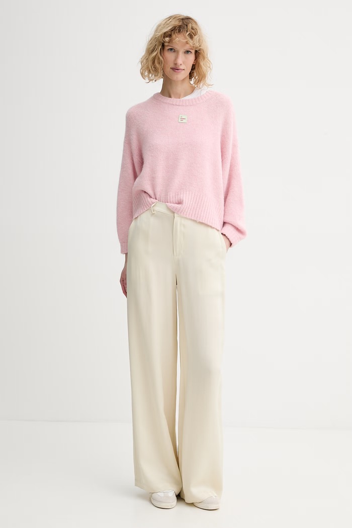 American Vintage sweter z dodatkiem wełny EAST18VC różowy SS26