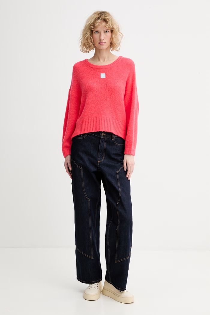 American Vintage sweter z dodatkiem wełny EAST18VC pomarańczowy SS26