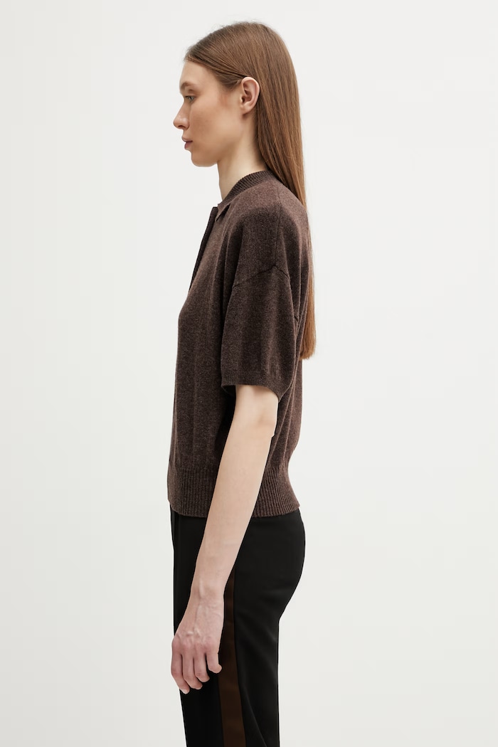 Rotate sweter wełniany damski 1155772037 brązowy SS26