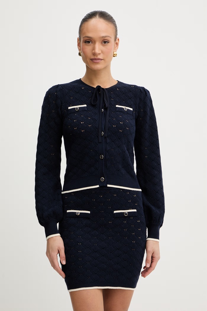 Kardigán Twinset stredne hrubá tmavomodrá 261TP3032