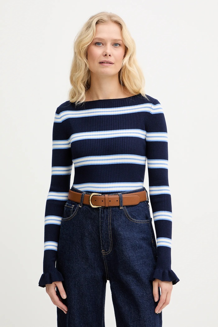 Sveter Twinset okrúhly tmavomodrá 261TP3241