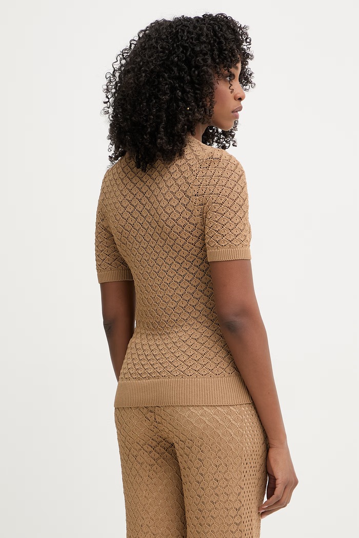 Îmbrăcăminte Twinset pulover pentru femei, cu vâscoză 261LL3ADD maro