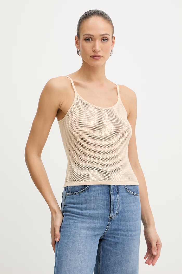 Twinset ζακέτα γυναικεία βαμβακερή 261AT3024 μπεζ SS26