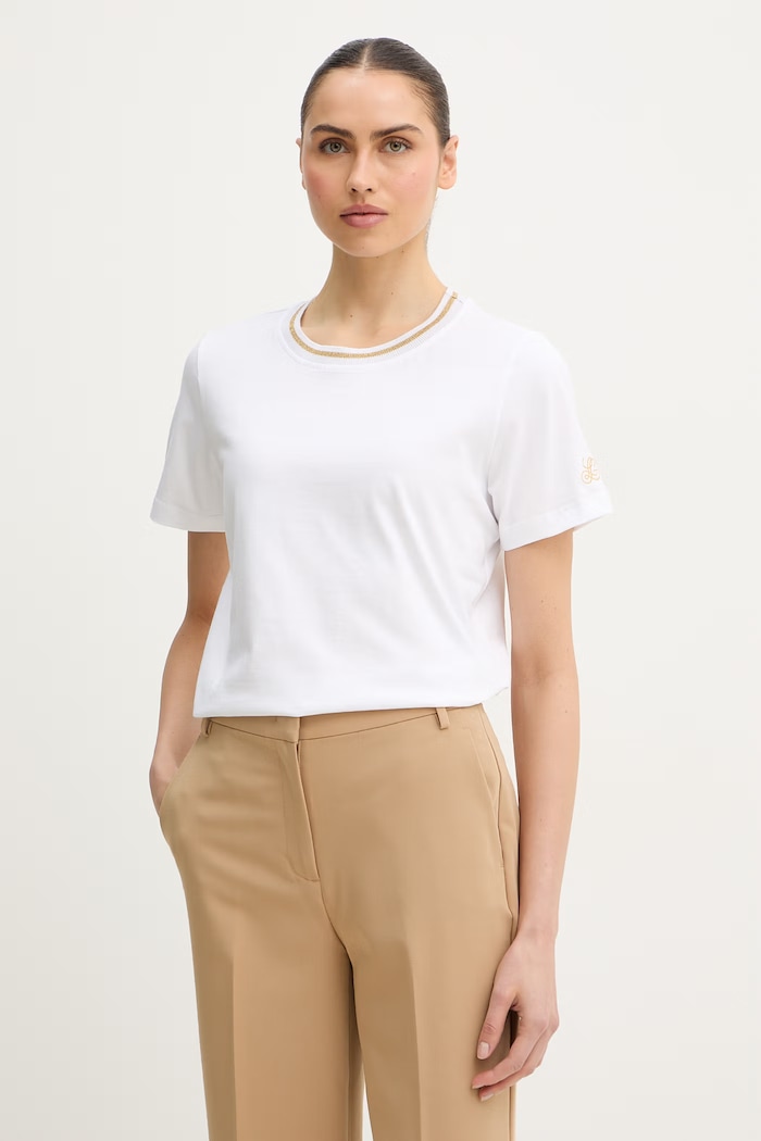 Luisa Spagnoli t-shirt in cotone Balearica semplice bianco 543152