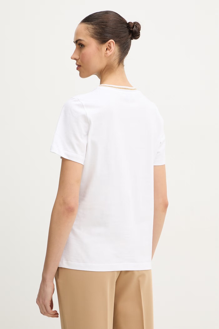Abbigliamento Luisa Spagnoli t-shirt in cotone Balearica 543152 bianco
