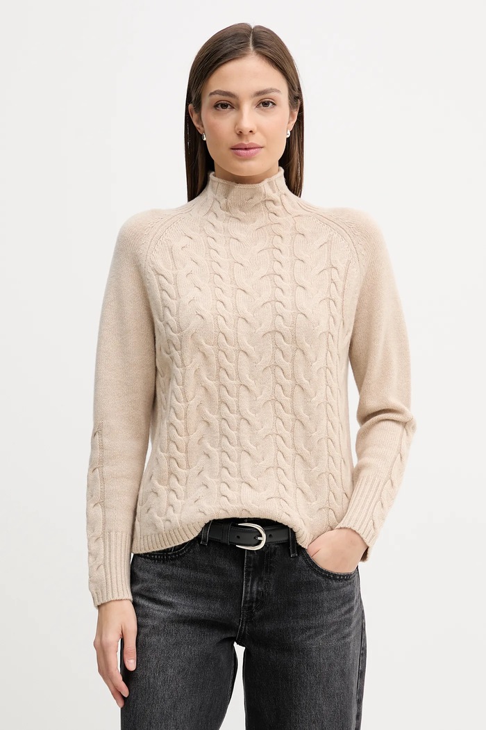 Кашемировый свитер United Colors of Benetton шерсть бежевый 10K1D204G