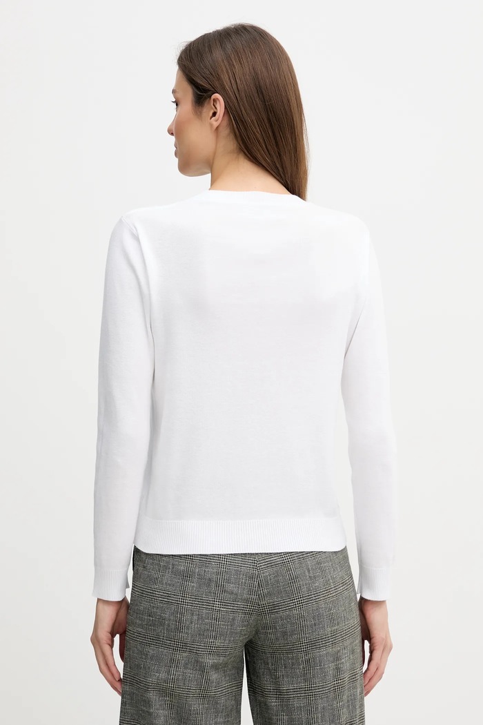 Odzież United Colors of Benetton sweter damski bawełniany 1C19D10FV biały