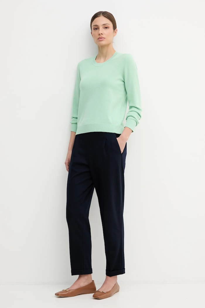 United Colors of Benetton pulover pentru femei din bumbac 1C19D10FV verde SS26