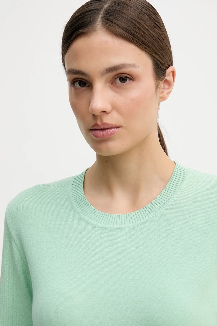 United Colors of Benetton pulover pentru femei din bumbac verde 1C19D10FV