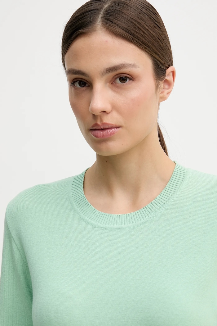 United Colors of Benetton pulover pentru femei din bumbac verde 1C19D10FV