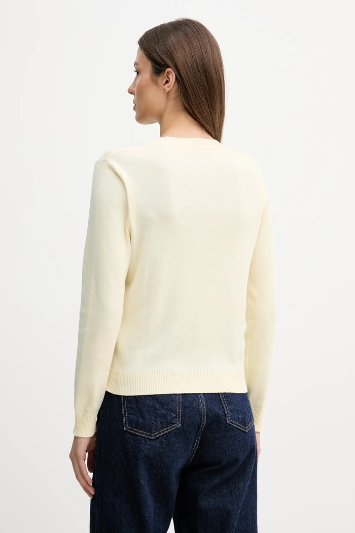 Îmbrăcăminte United Colors of Benetton pulover pentru femei din bumbac 1C19D10FV galben